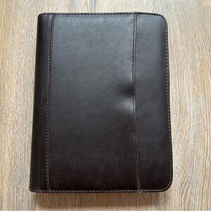 Chocolate Brown Planner Case with Zipper 3 Ring Bound - 10.5" x 8"